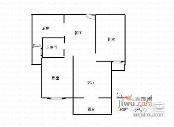 宏立瑞园2室2厅1卫85㎡户型图