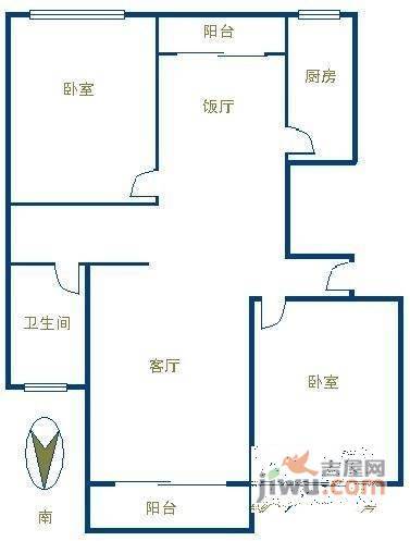 圣莫尼卡2室2厅1卫126㎡户型图