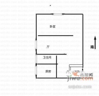 海潮公寓1室2厅1卫66㎡户型图