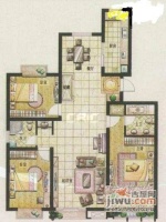 同济蓬莱家园3室2厅2卫155㎡户型图
