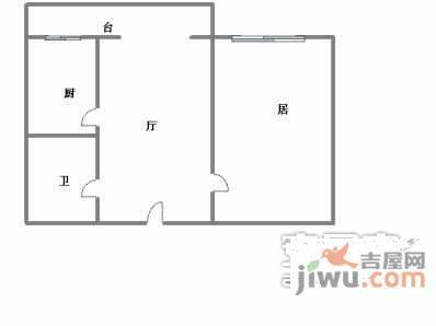 豫景公寓1室2厅1卫户型图