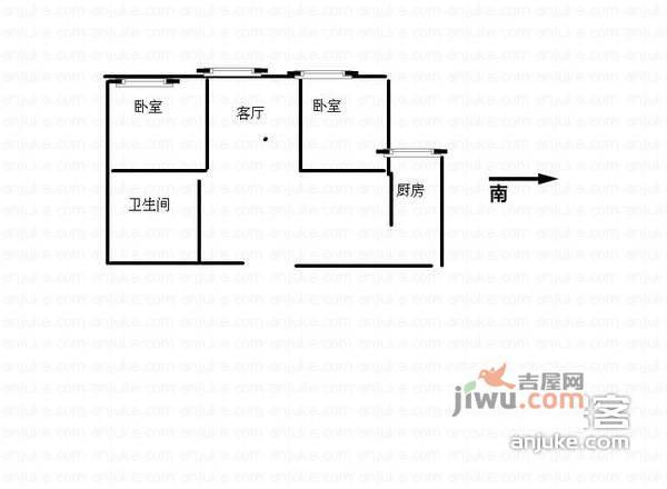 恒升大厦2室2厅1卫110㎡户型图