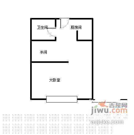 恒升大厦1室1厅1卫58㎡户型图