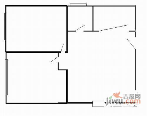 斜桥公寓2室1厅1卫72㎡户型图