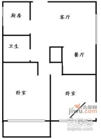 斜桥公寓2室2厅1卫82㎡户型图