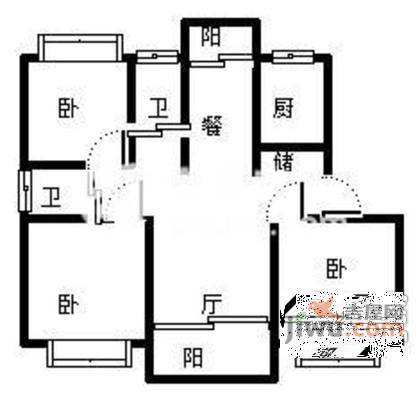 南文大厦3室2厅2卫146㎡户型图