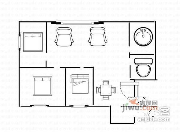 南文大厦3室2厅2卫146㎡户型图