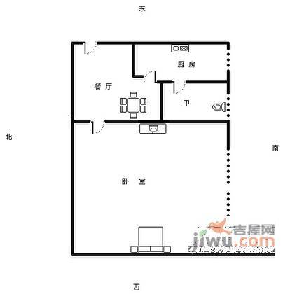 新世纪大厦1室1厅1卫38㎡户型图