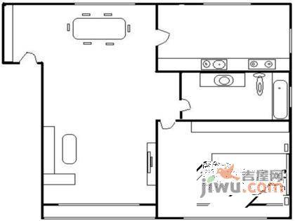 瑞福北大楼1室1厅1卫53㎡户型图