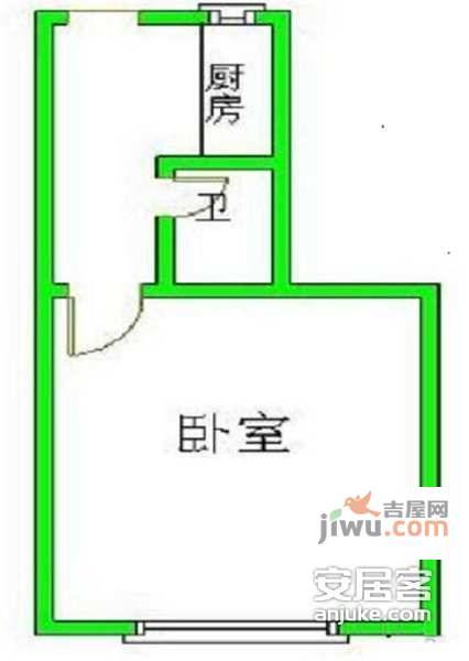 瑞福北大楼1室1厅1卫53㎡户型图