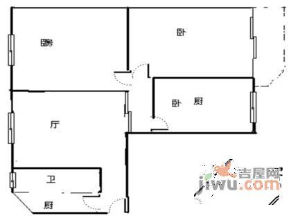 松柏小区3室1厅1卫93㎡户型图