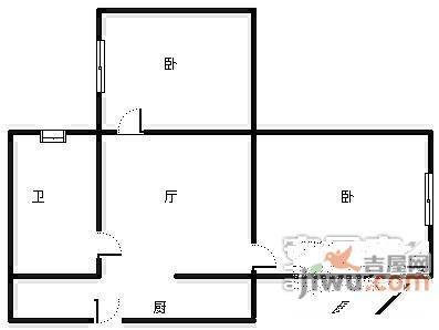 重庆大楼2室1厅1卫75㎡户型图