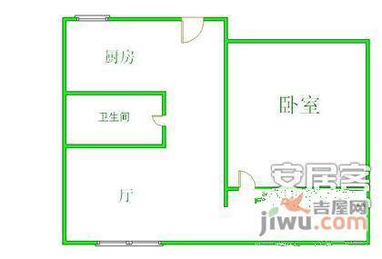 振华大楼黄浦1室1厅1卫户型图