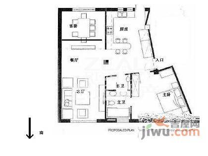 延安小区2室2厅2卫户型图