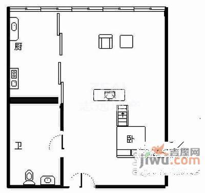 独立时代1室1厅1卫57㎡户型图