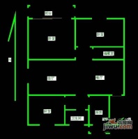 江杨名苑3室1厅1卫96㎡户型图