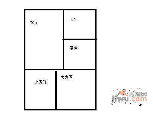 沽源路小区2室1厅1卫52㎡户型图