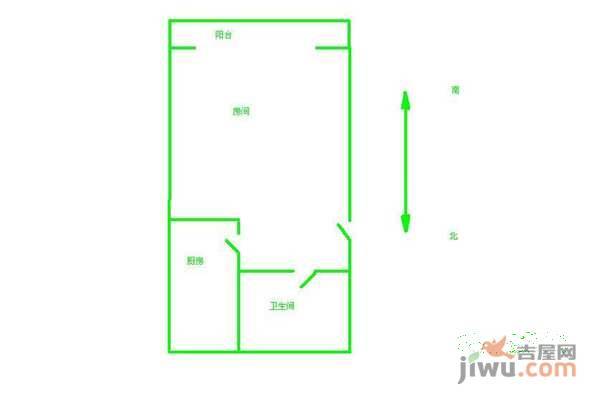 忠烈小区1室0厅1卫36㎡户型图