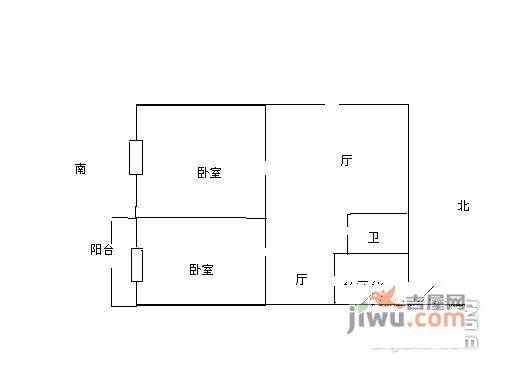 静安春江小区2室2厅1卫67㎡户型图