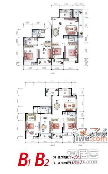 万峰嘉苑4室2厅2卫140㎡户型图