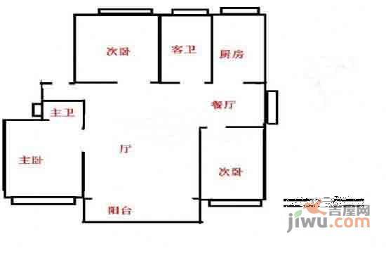 绿华新苑3室2厅1卫120㎡户型图