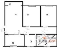 东盈公寓3室2厅2卫133㎡户型图