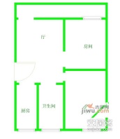 新市公寓2室1厅1卫100㎡户型图