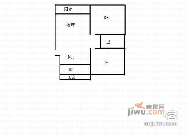 新南小区2室1厅1卫72㎡户型图