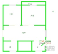 福赐花苑2室1厅1卫81㎡户型图