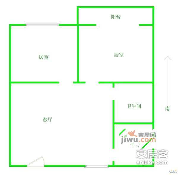 辛耕大厦2室1厅1卫79㎡户型图