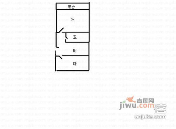 新北小区2室0厅1卫49㎡户型图