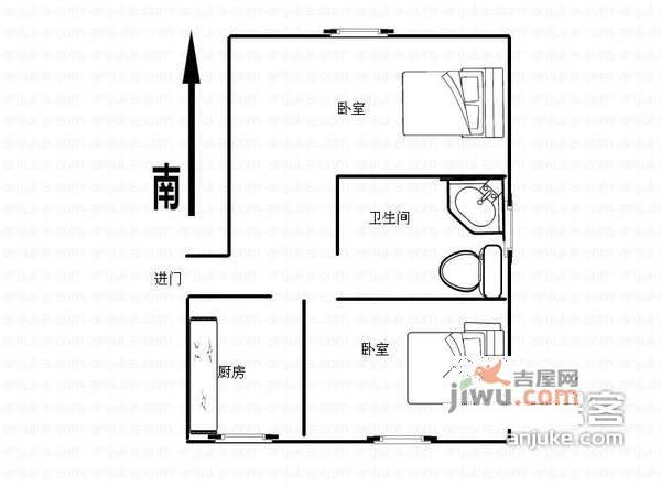 新北小区2室0厅1卫49㎡户型图