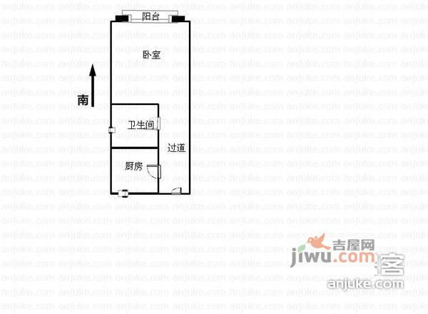 新申小区1室1厅1卫42㎡户型图