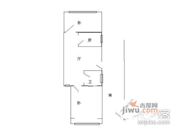 万峰小区二期2室1厅1卫86㎡户型图