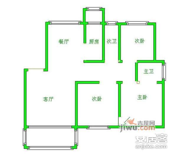 虹口玫瑰苑3室2厅2卫165㎡户型图