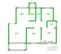 虹口玫瑰苑3室2厅2卫165㎡户型图