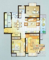江杨家园3室2厅1卫103㎡户型图
