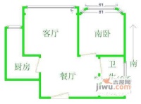江杨家园2室2厅1卫89㎡户型图