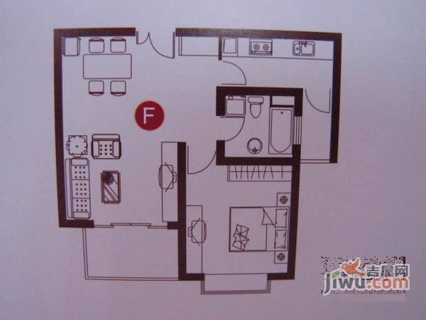 凉城新村2室1厅1卫54㎡户型图