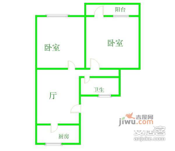 建机新村2室1厅1卫户型图