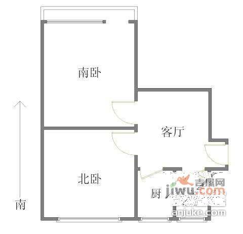 逸仙小区2室1厅1卫80㎡户型图