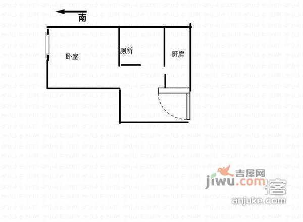 水木年华花园1室0厅1卫户型图