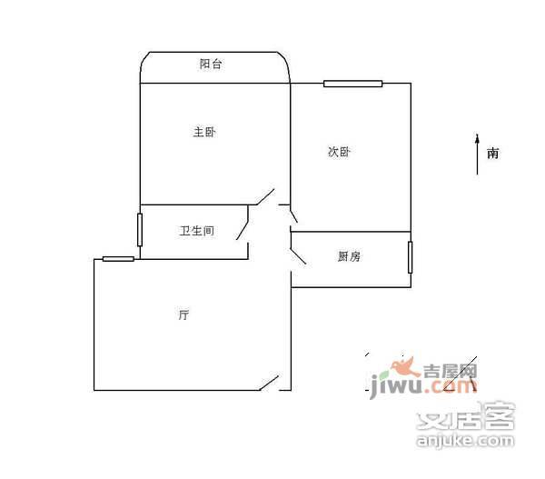 明光公寓2室2厅1卫75㎡户型图