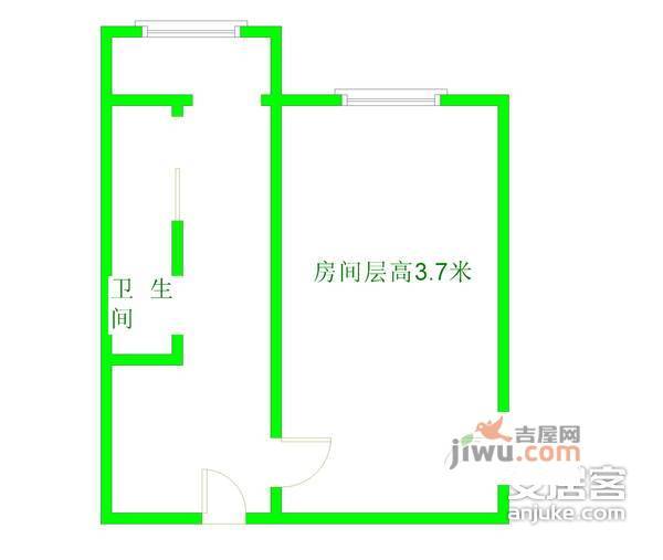 友谊新村1室1厅1卫40㎡户型图