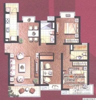 宏城公寓2室2厅2卫139㎡户型图
