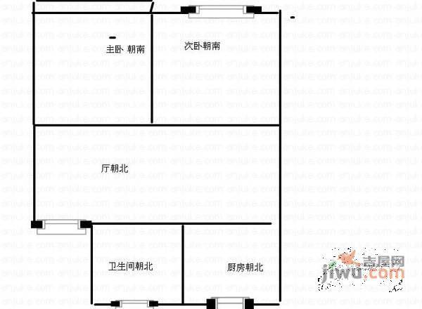 虹口松花小区2室1厅1卫92㎡户型图