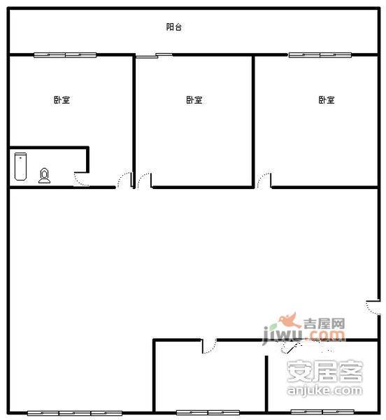 悦华小区3室2厅2卫170㎡户型图