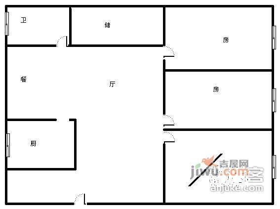 悦华小区4室2厅1卫167㎡户型图