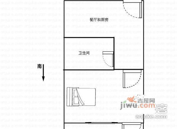 西南小区1室0厅1卫32㎡户型图