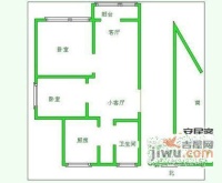 上海外国语大学生活区2室1厅1卫户型图